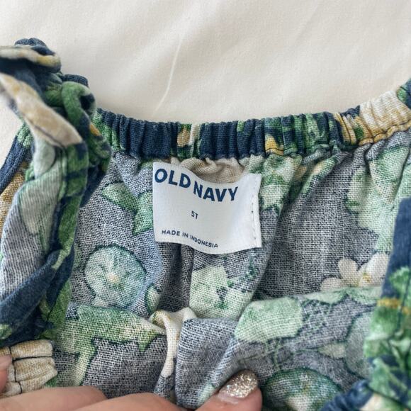 Old Navy Dress Girls 5T Floral Linen Cottagecore Maxi - Picture 5 of 6